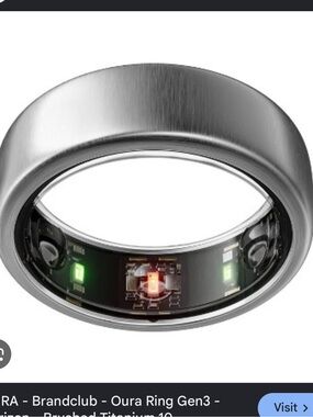 Oura Ring Gen3 Horizon Brushed Titanium - Silver Finish, size 8